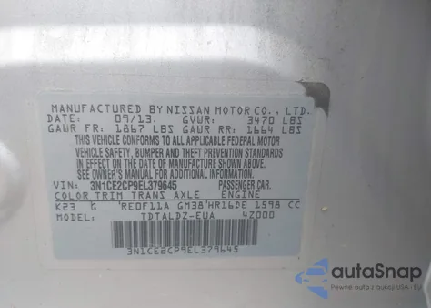 2014 Nissan Versa Note Sv from USA, damaged, VIN 3N1CE2CP9EL379645